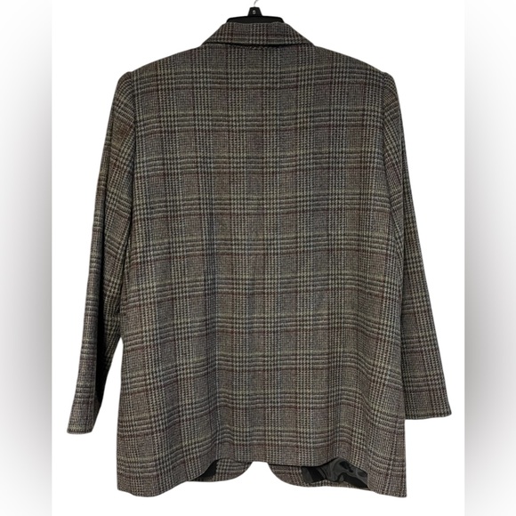 Sag Harbor Petite Vintage Women’s Wool Houndstooth long Line Blazer 14P Academia - Picture 3 of 12